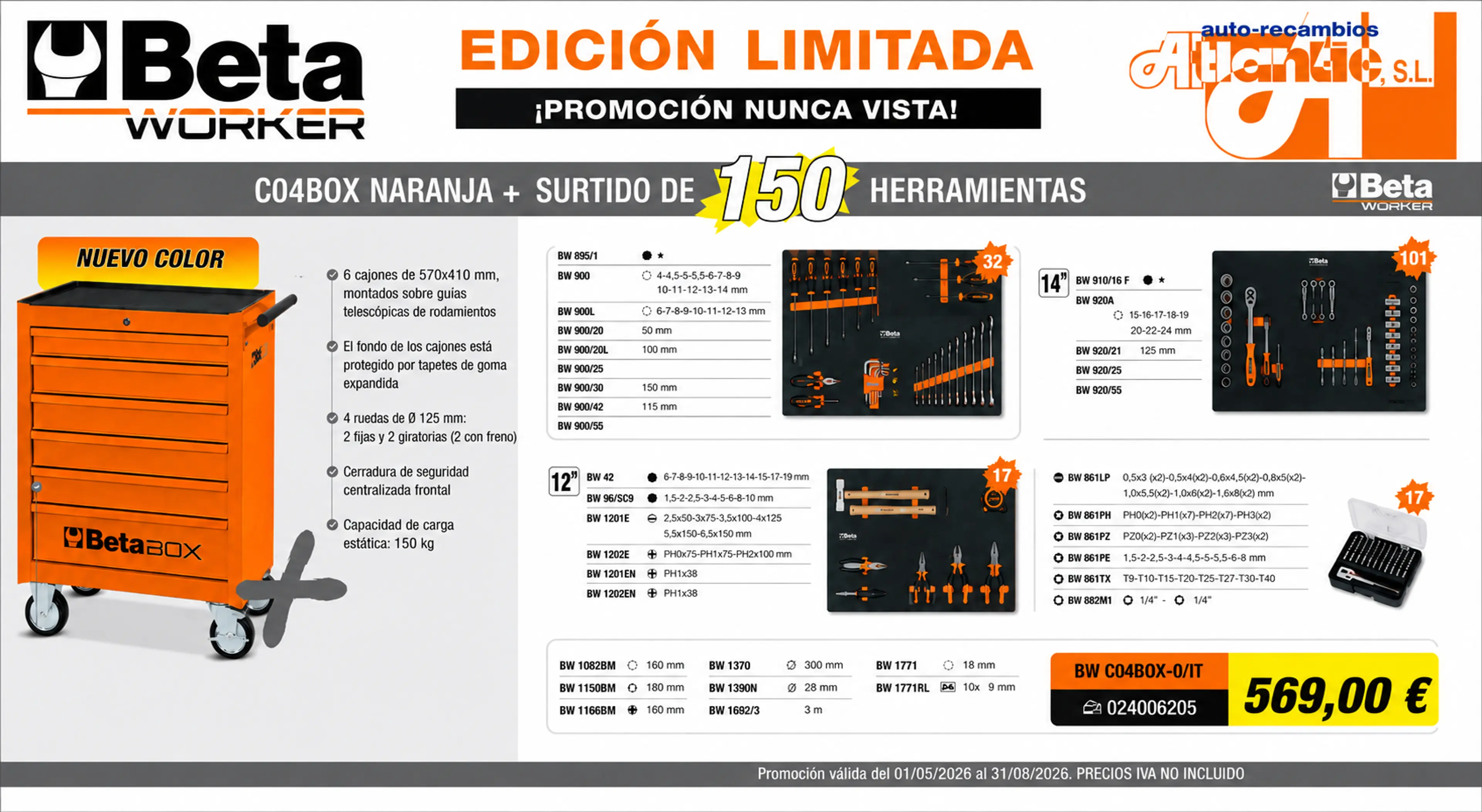 oferta carro beta con herramientas a precio neto