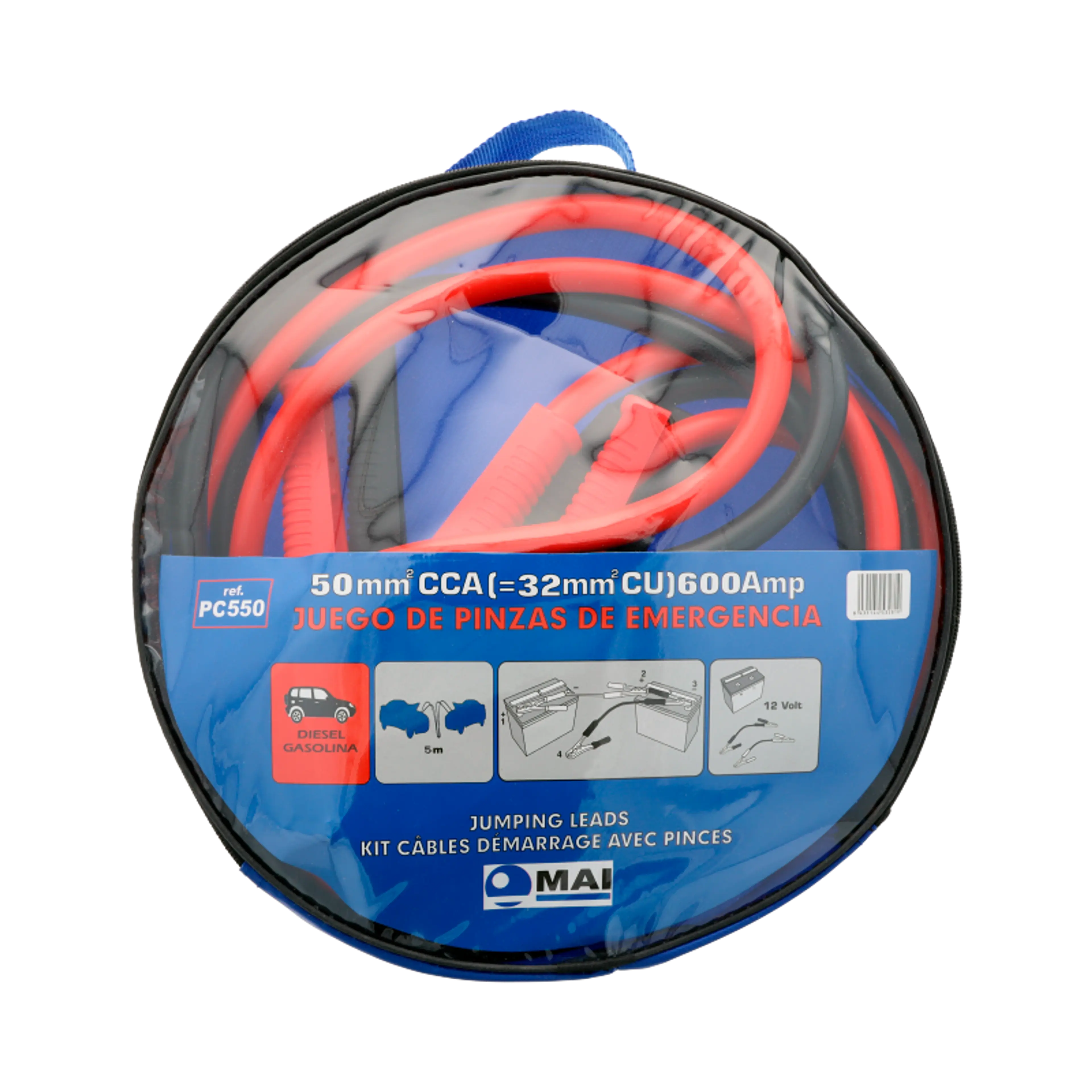 JUEGO CABLES DE EMERGENCIA 600A 5M