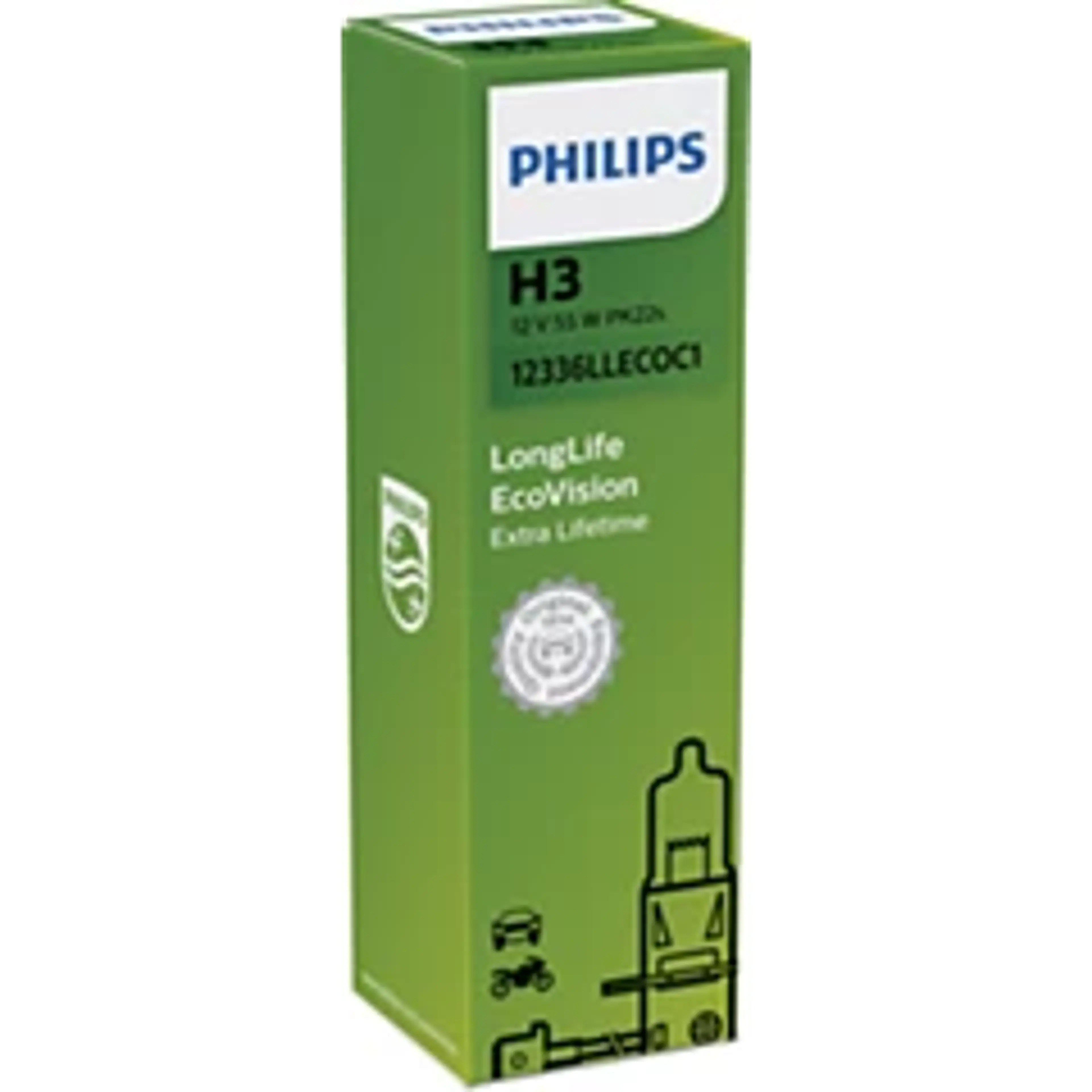 LAMPARA H3 LONGLIFE ECOVISION 12V55