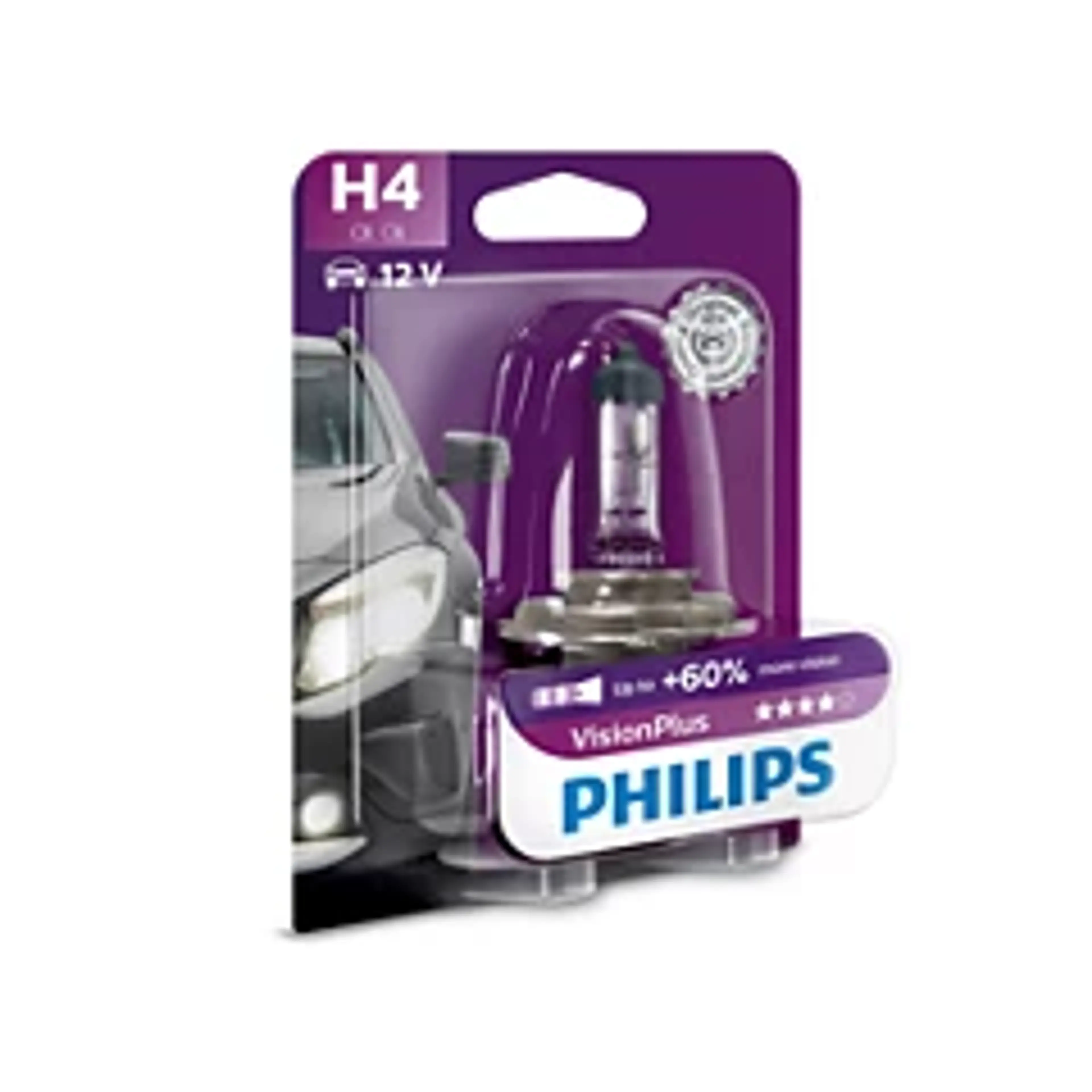 LAMPARA H4 VISIONPLUS 12V60/55W P43