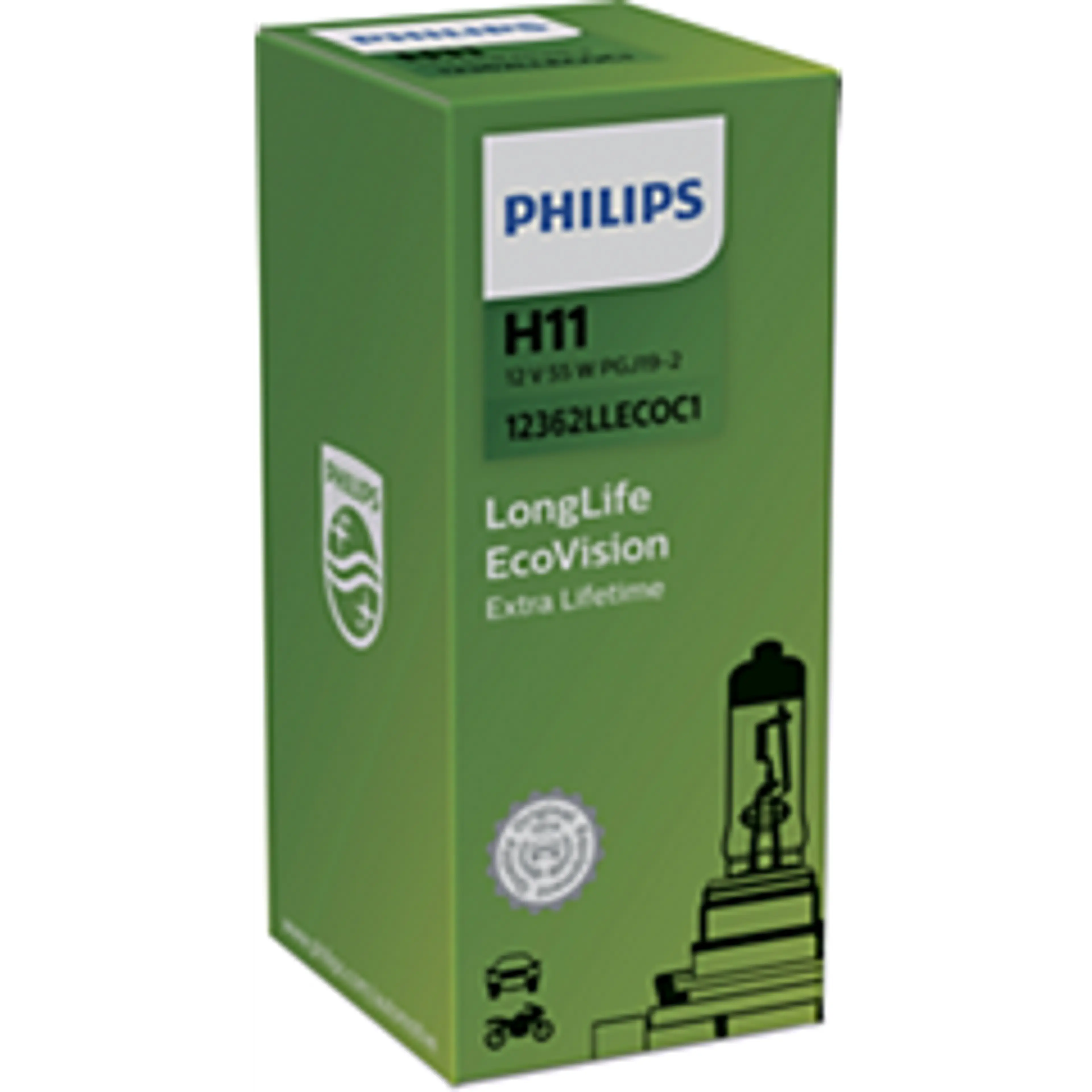 LAMPARA H11 LONGLIFE ECOVISION 12V5