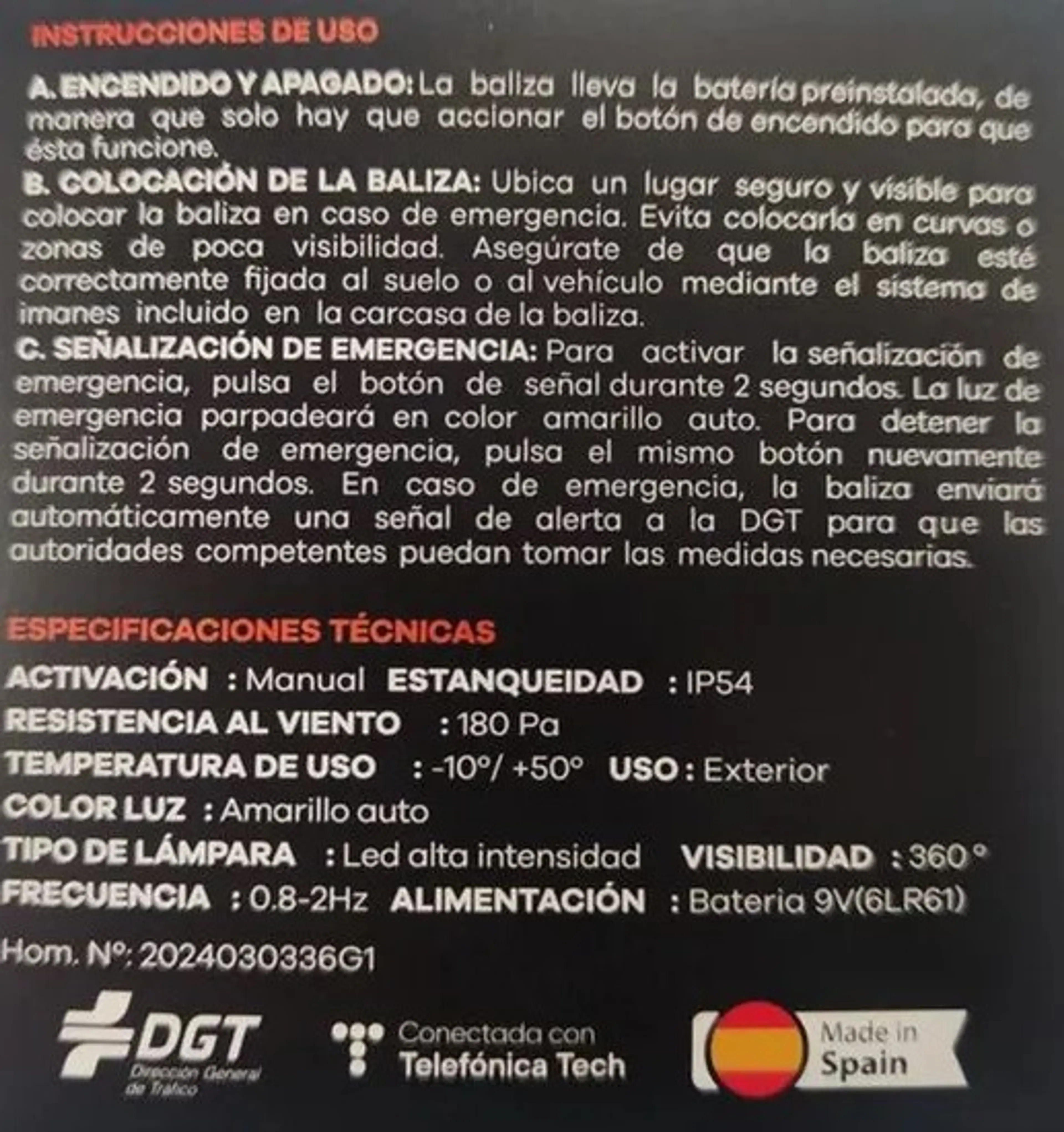 SOS WARNING BALIZA GEOLOCALIZABLE