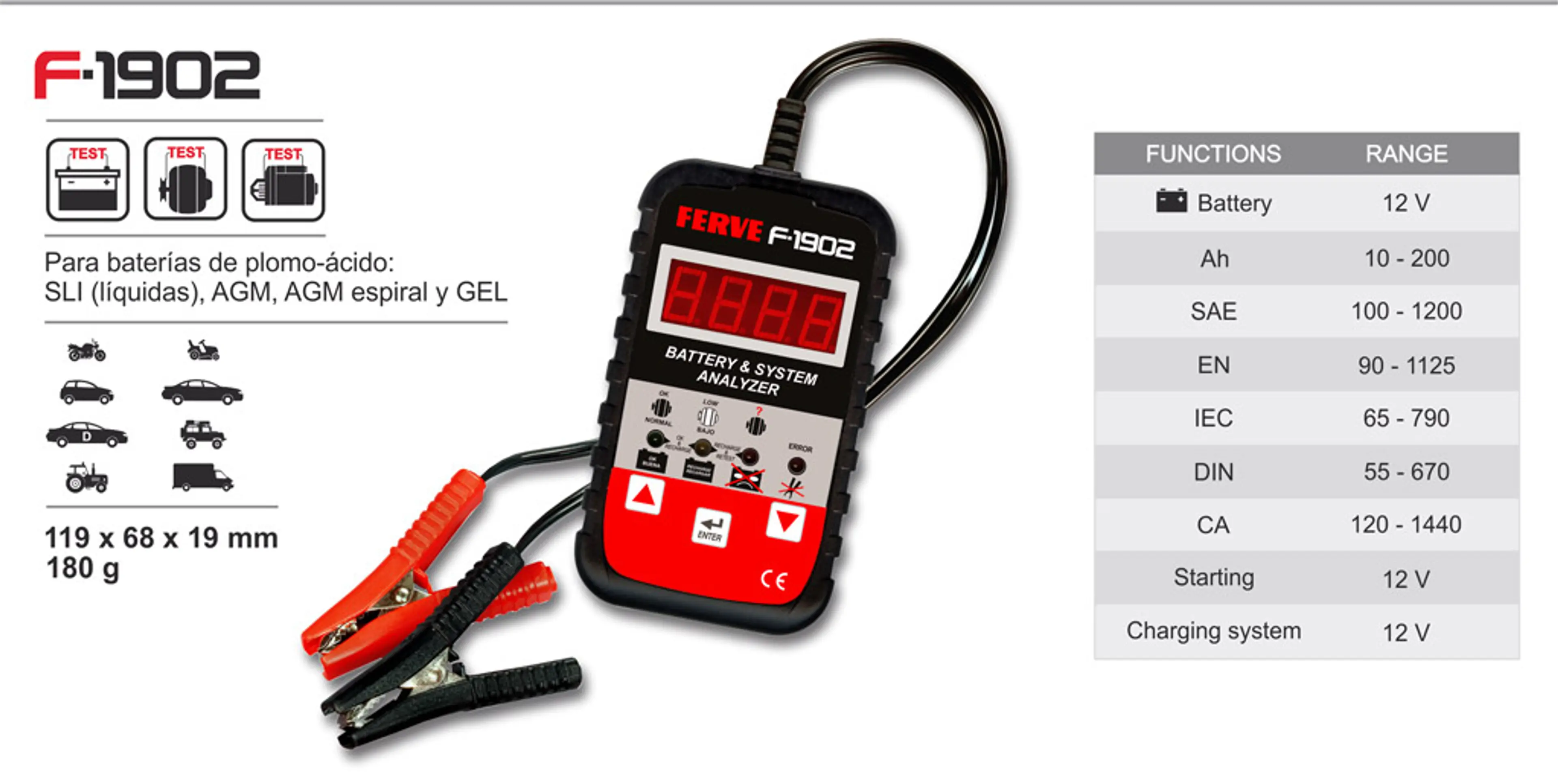 ANALIZADOR 12V 25-200AH