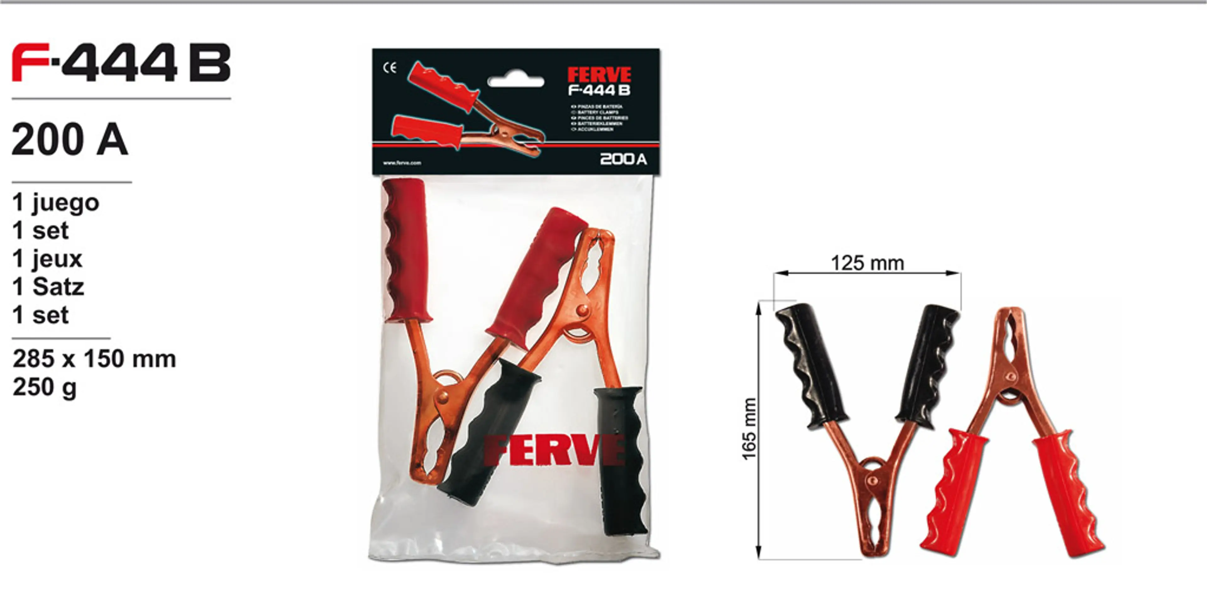 PINZA DE 200 A (BOLSA 1 JUEGO)