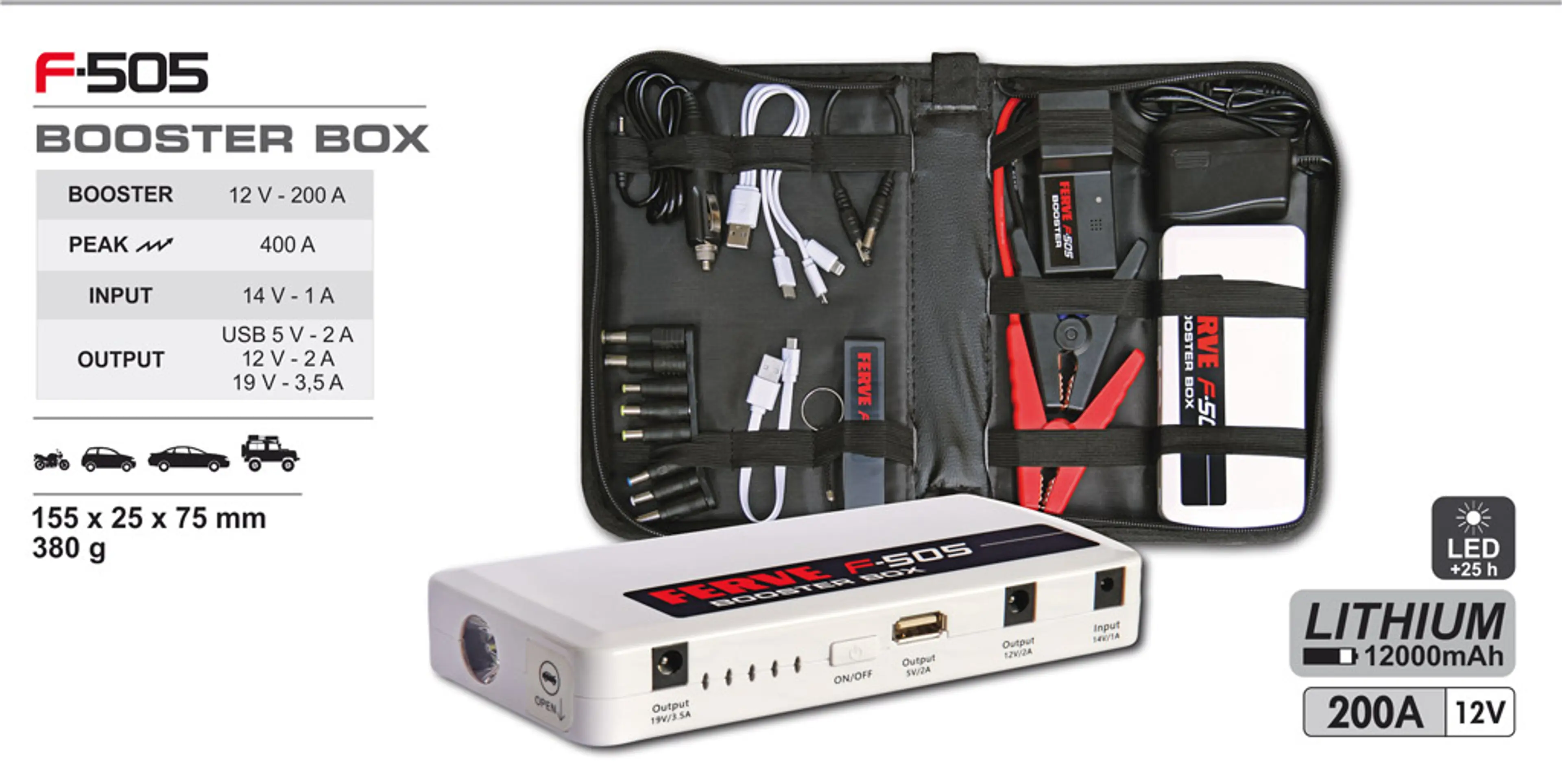 ARRANCADOR BOOSTER BOX 12V.LIT