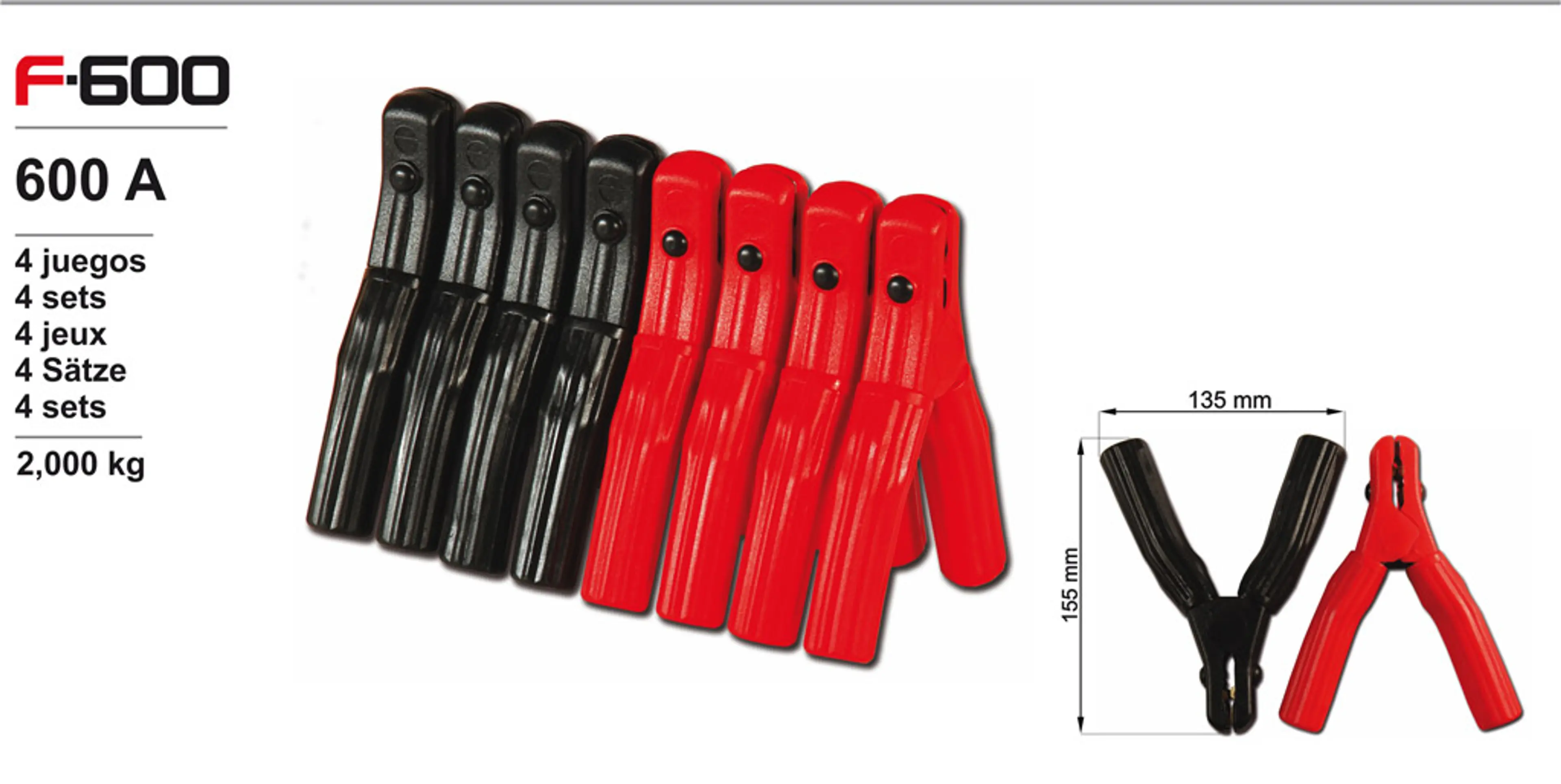 PINZA DE  600 A ROJA O NEGRA 1 UNID