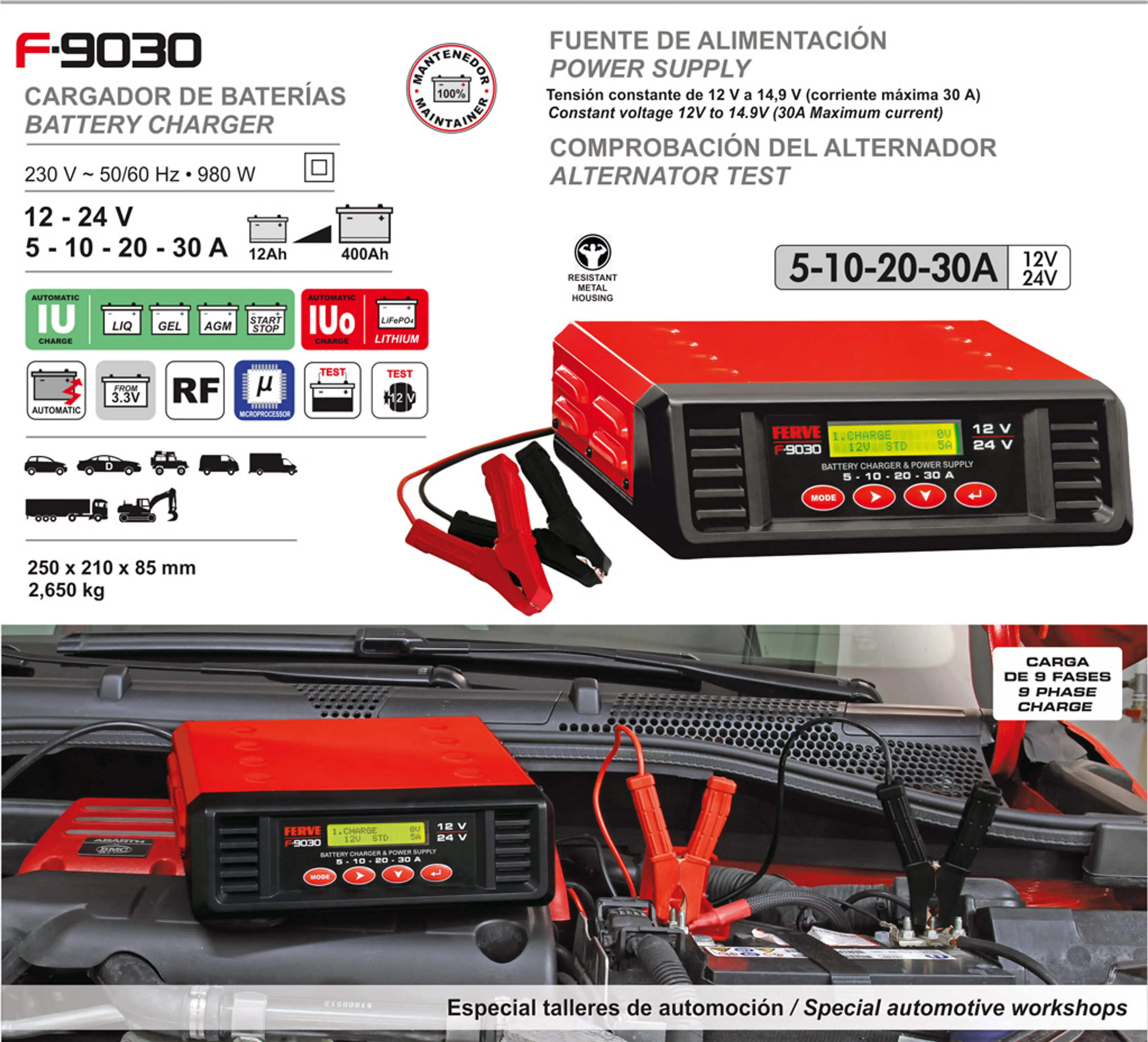 CARGADOR HF 12-24V 5-10-20-30A