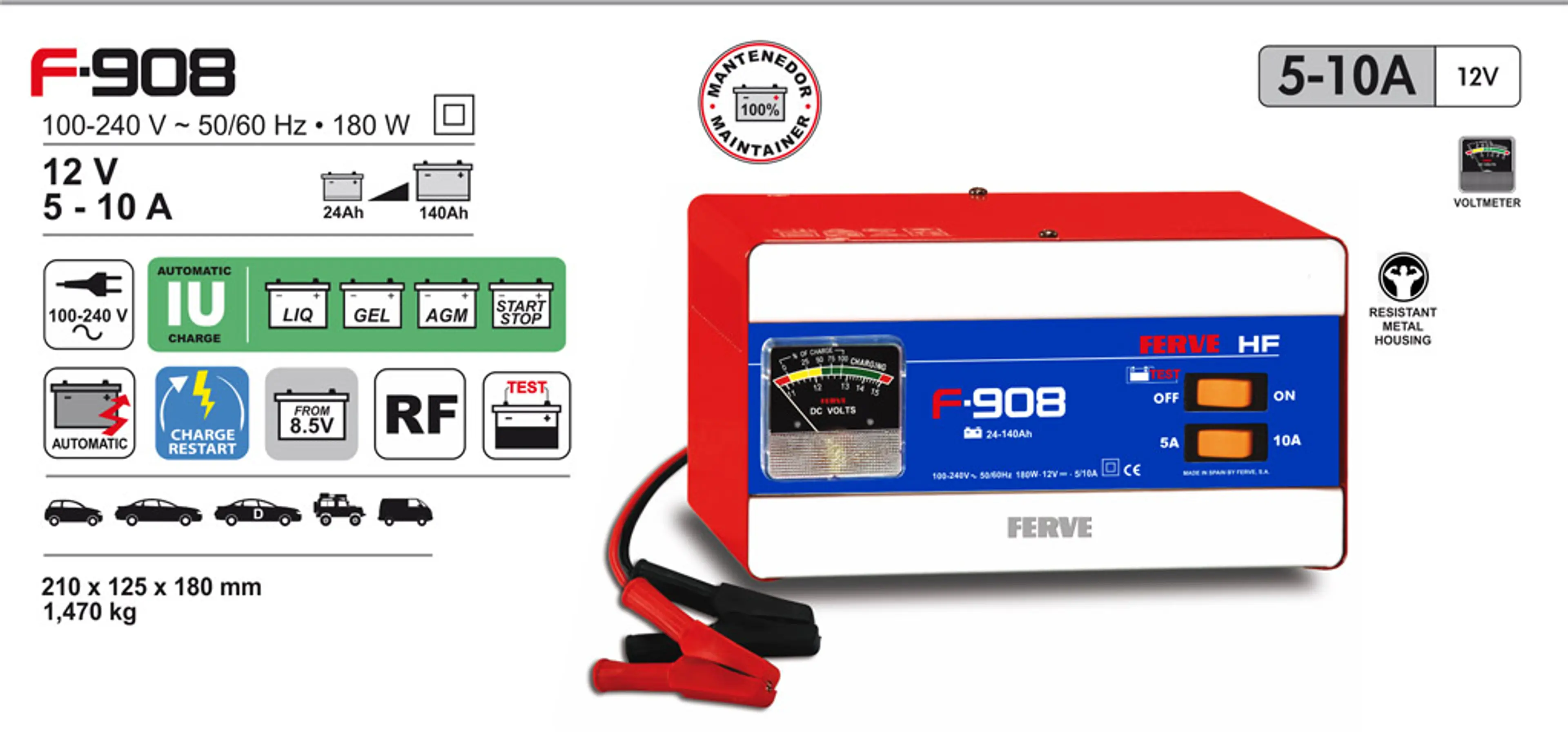 CARGADOR DUAL 12V 4-8A