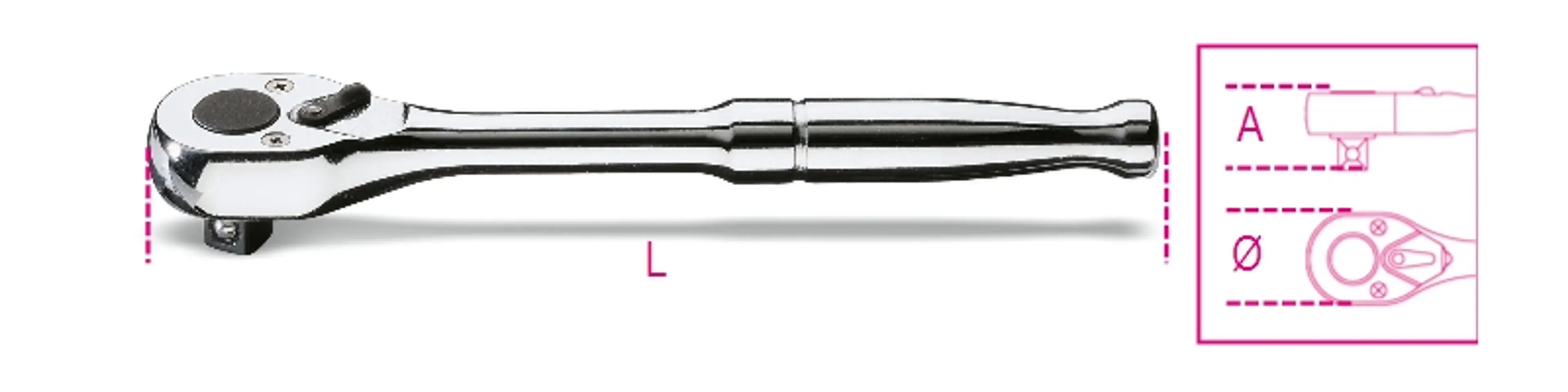 900M/55-CARRACA REVERS.1/4" MANGO M