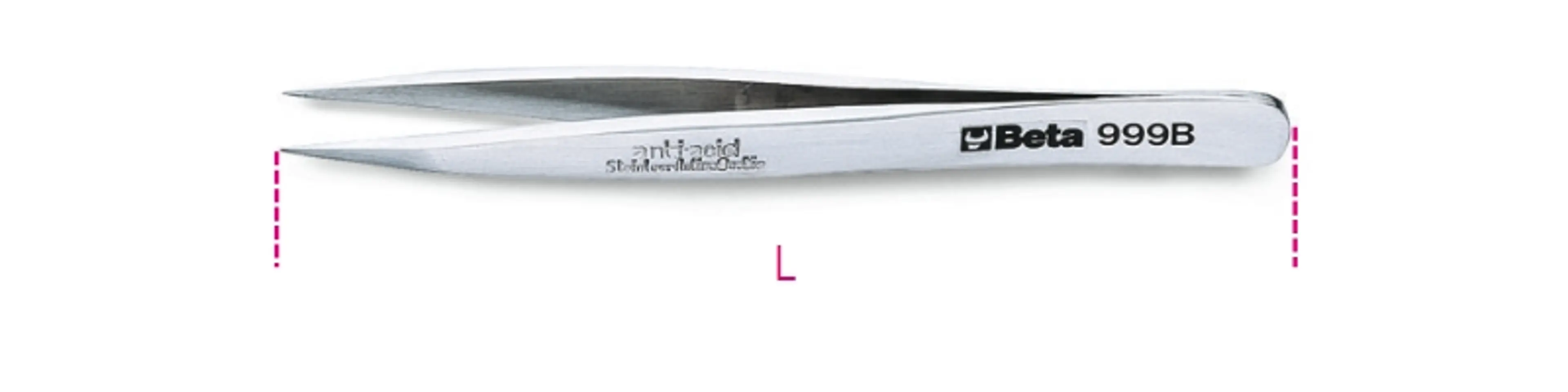 999B-PINZAS PUNTA FUERTE RECTA INOX