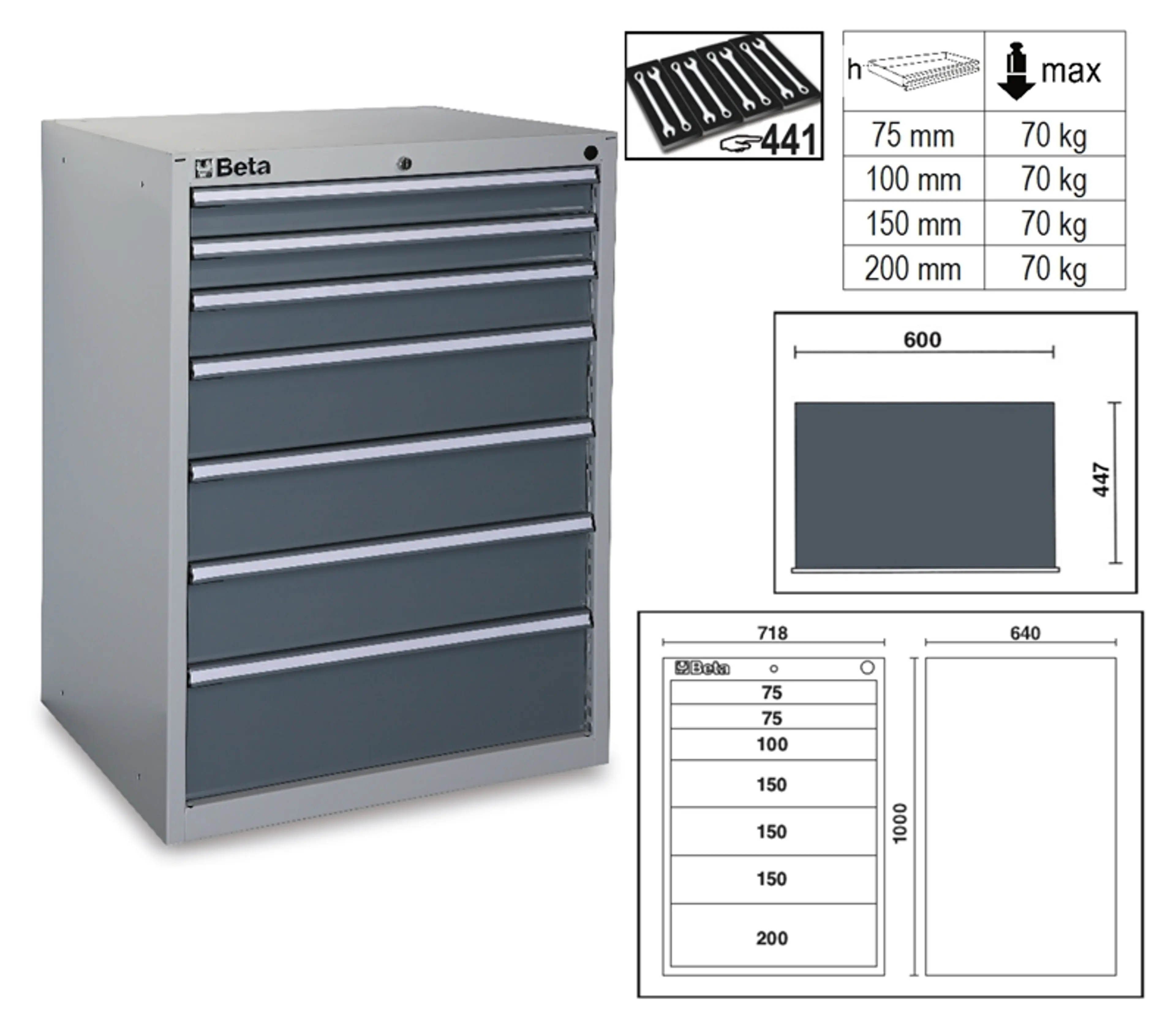 C35/7GM-CAJONERA FIJA CON 7 CAJONES
