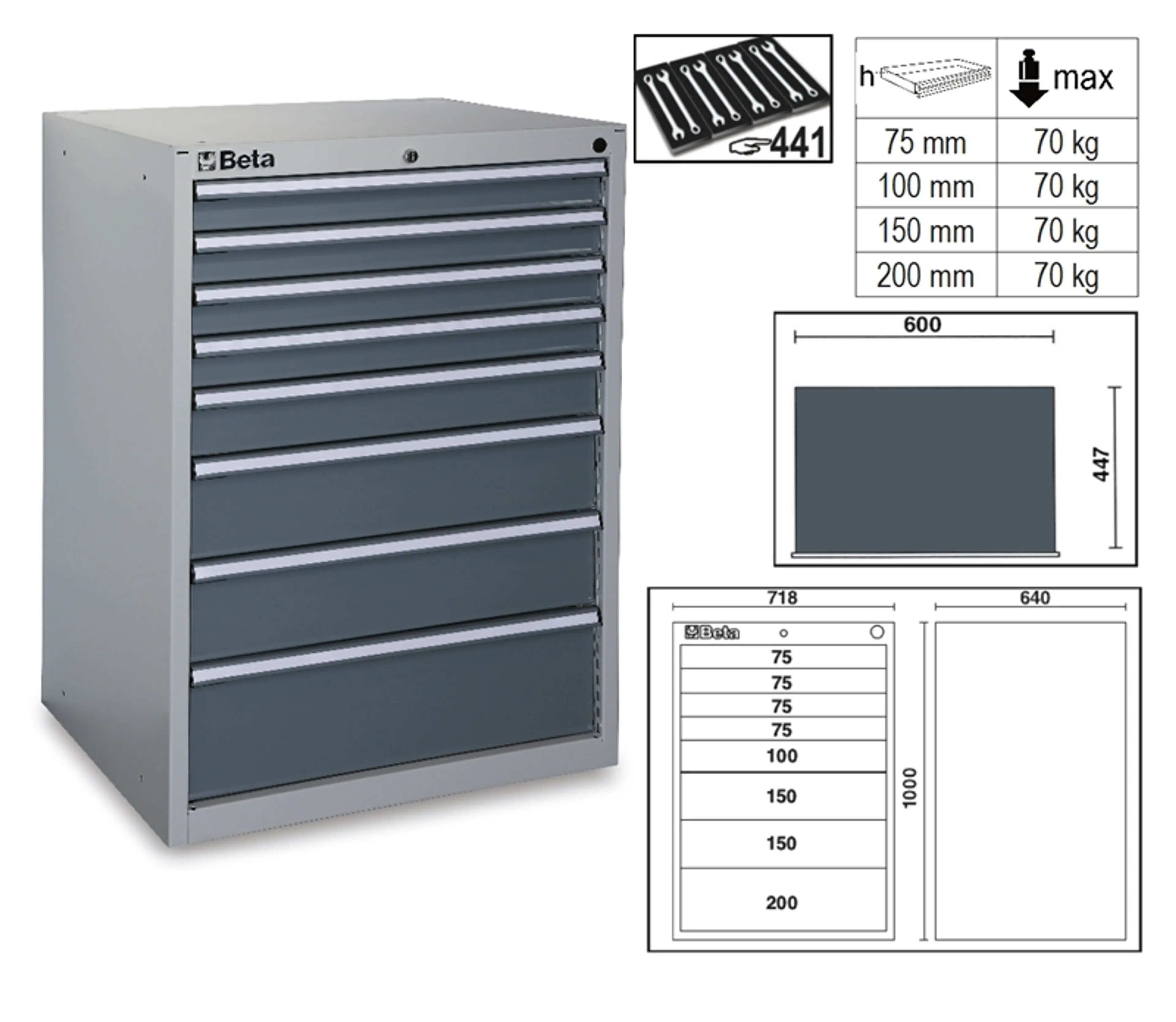 C35/8GM-CAJONERA FIJA CON 8 CAJONES