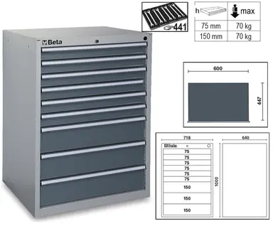 C35/9GM-CAJONERA FIJA CON 9 CAJONES