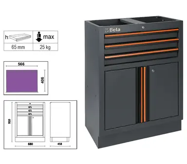 C45PRO M3A-MÓDULO FIJO 3 CAJ. 2 PUE