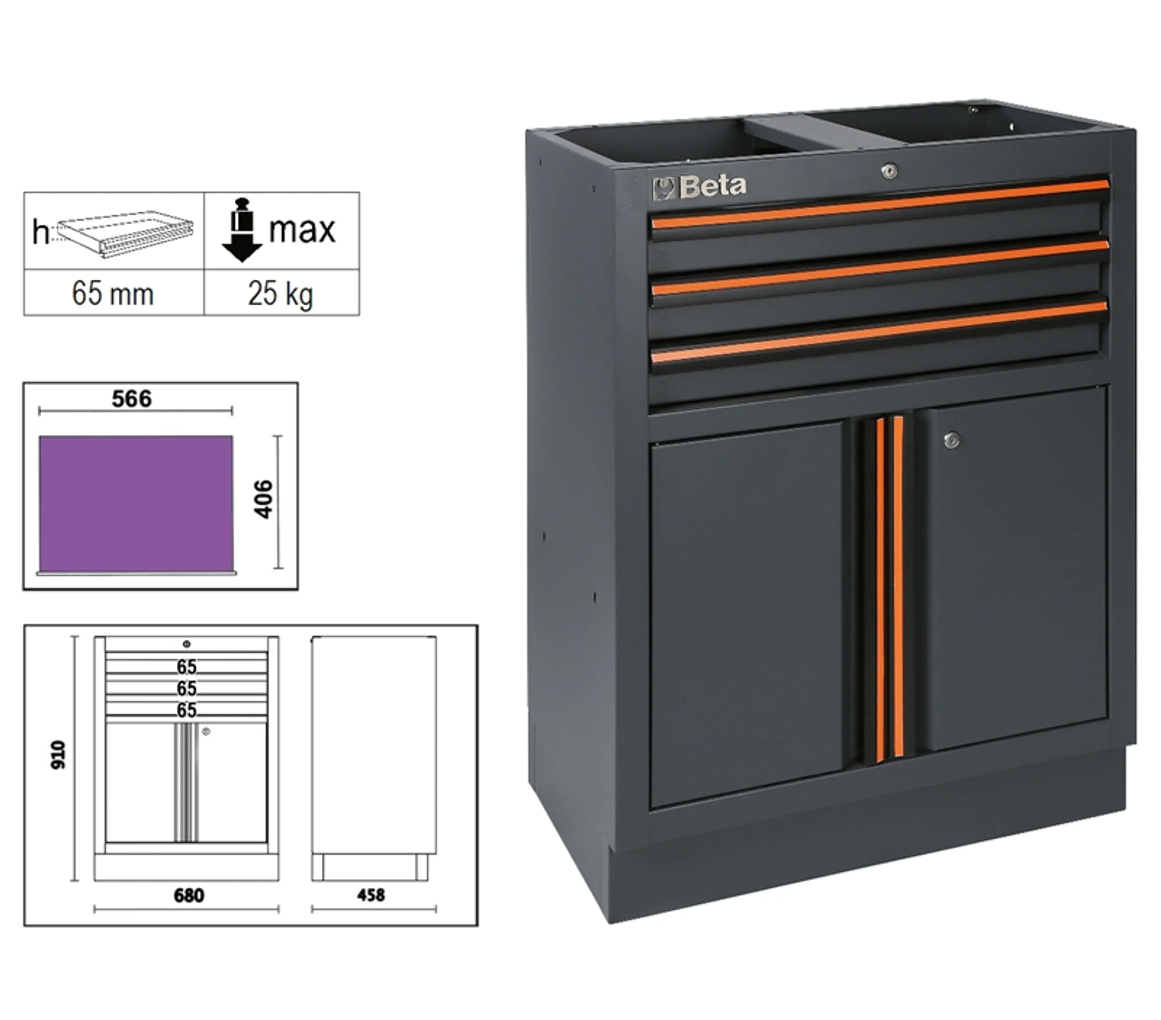 C45PRO M3A-MÓDULO FIJO 3 CAJ. 2 PUE