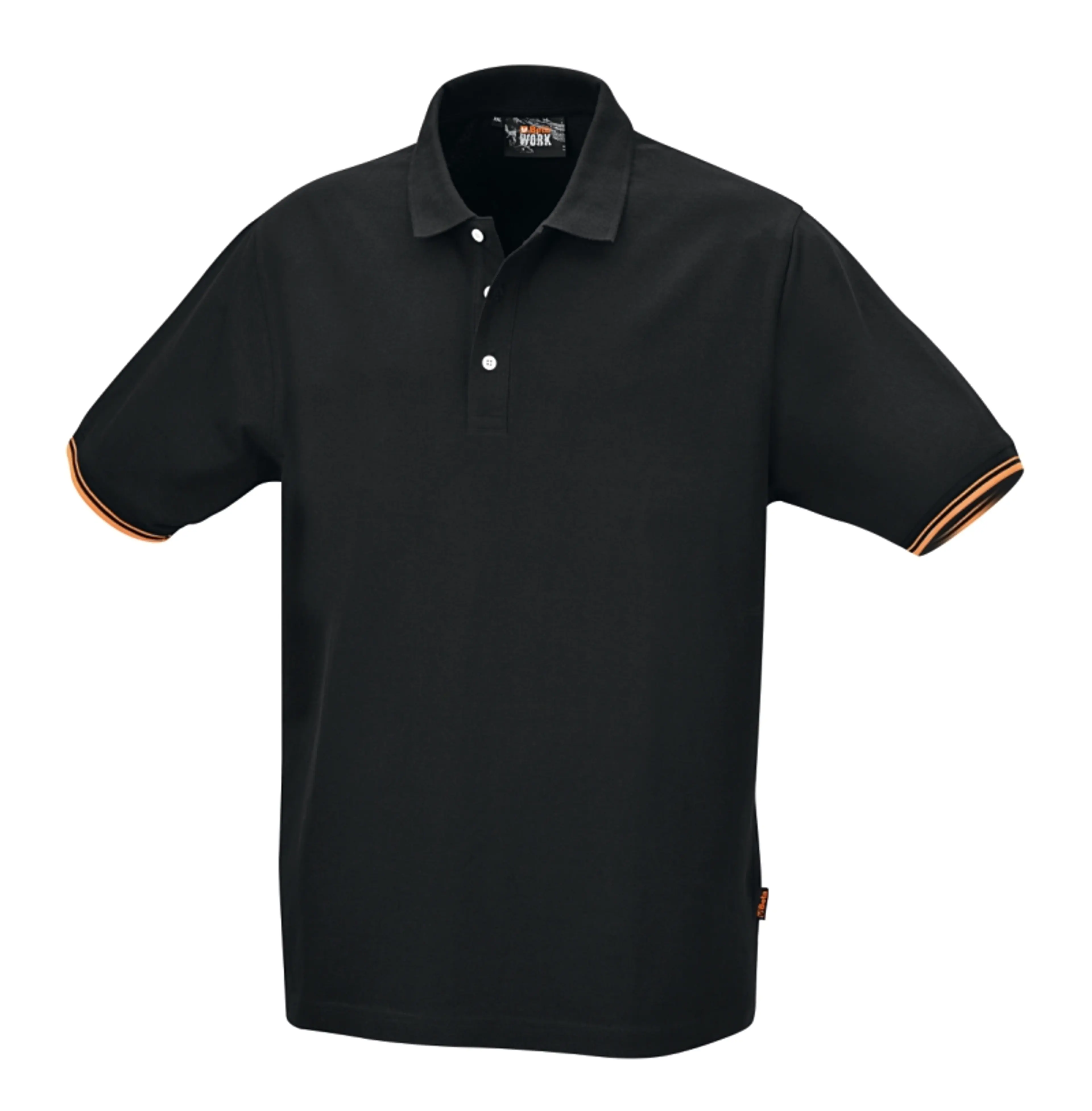 7547N M-POLO DE 3 BOTONES NEGRO