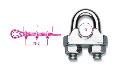 8016FR-4K 5-SUJETACABLES DE ACERO 4