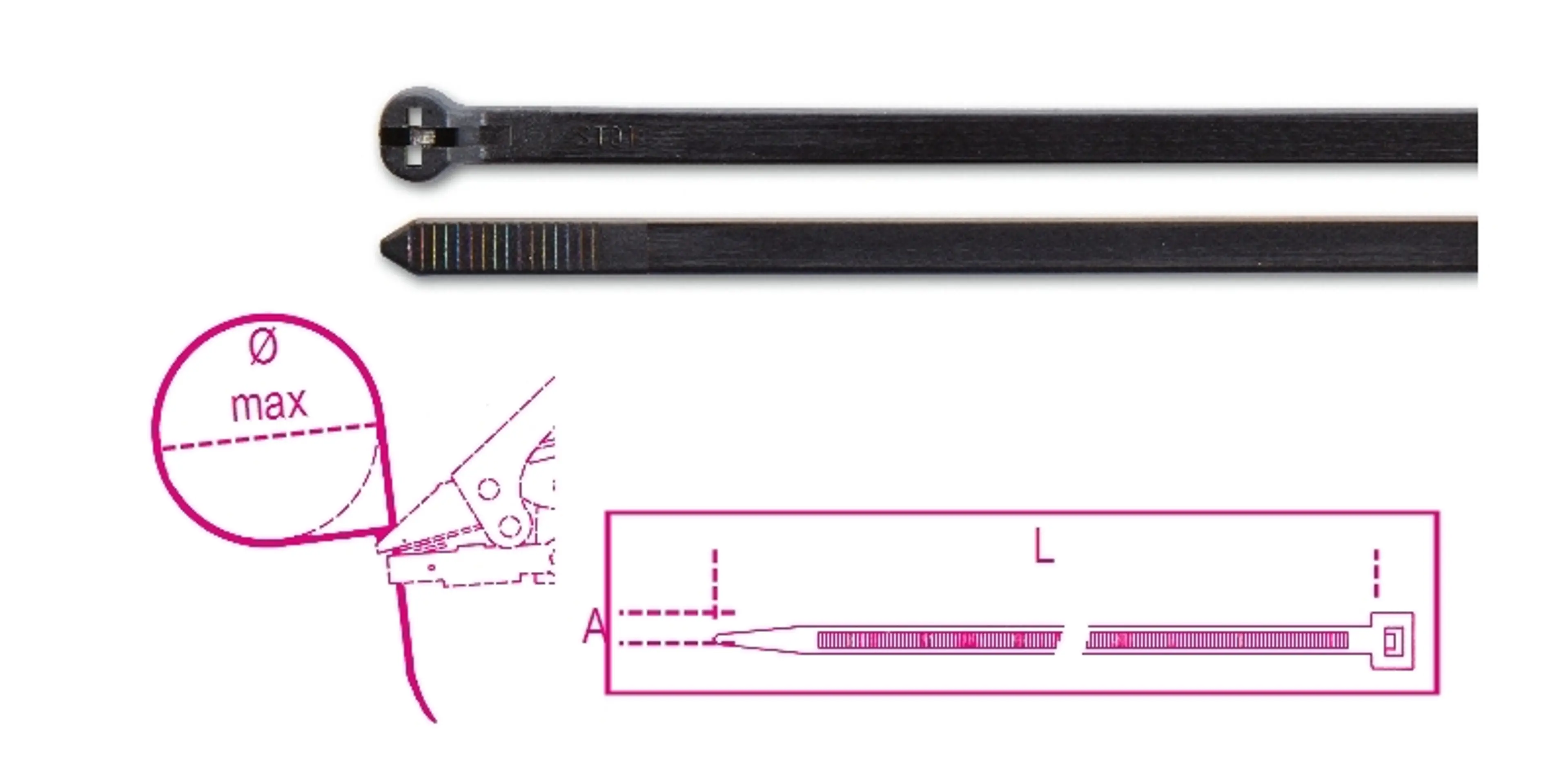 BMNL1025-ABRAZADERAS NYLON DIENTE A