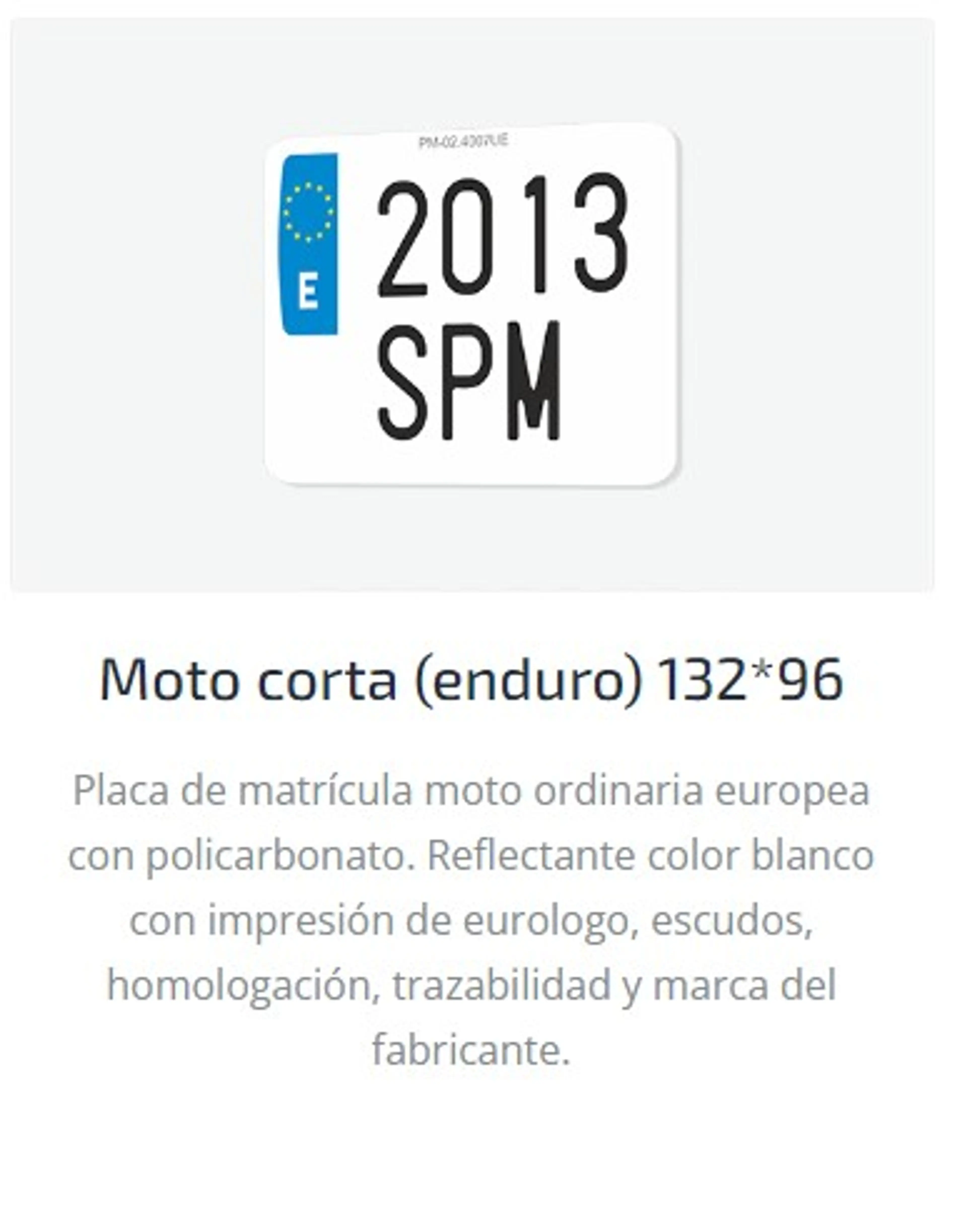 MATRIC.PLASTICO MOTO 132X96 ENDURO