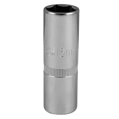 VASO DE BUJIA HEX DE 16MM CROMADO