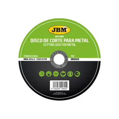 DISCO DE CORTE T27 PARA METAL 115X6