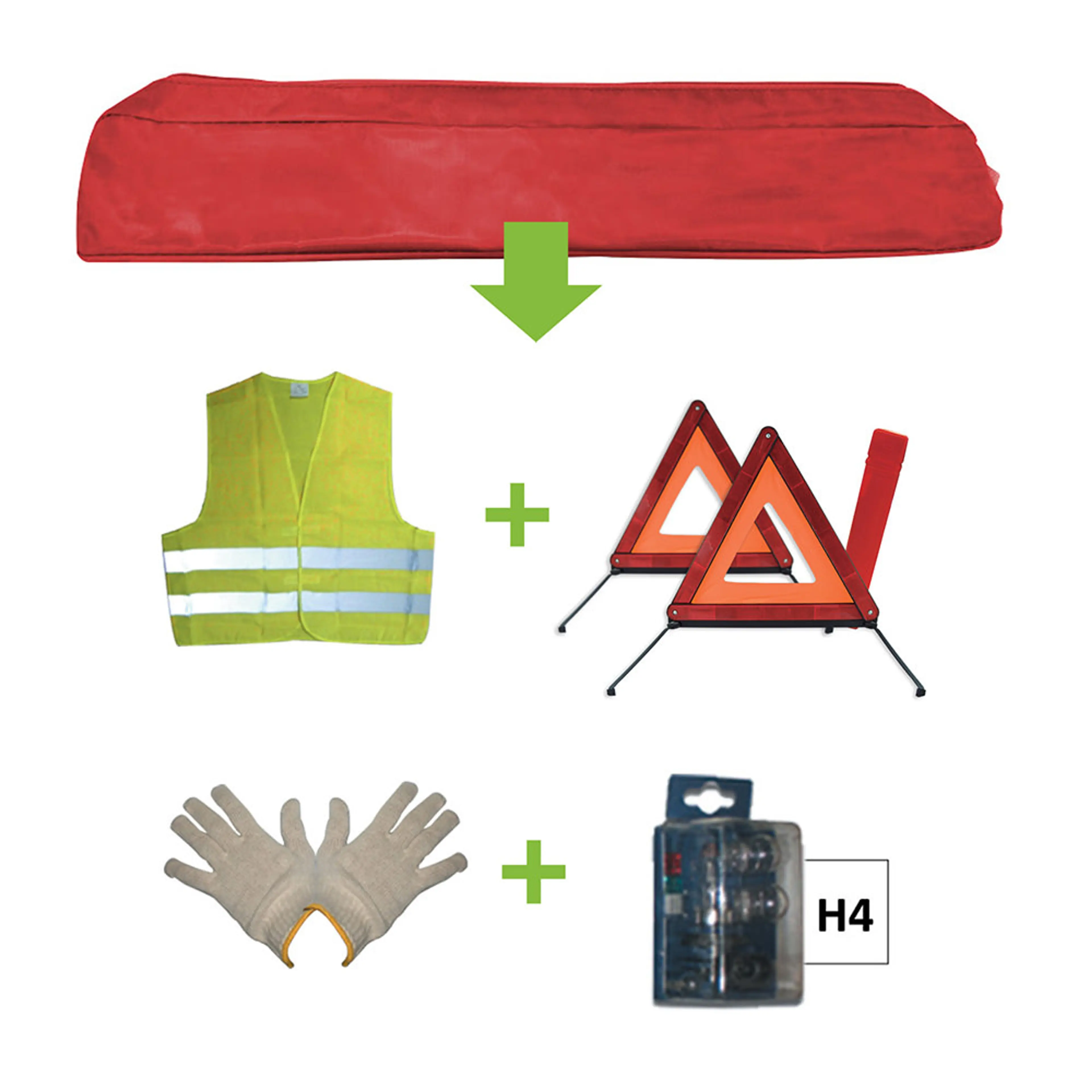 KIT EMERGENCIA BOLSA ROJA + MK H4 +