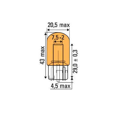 LÁMPARA OBN WEDGE 21W 12V T20 AMBAR