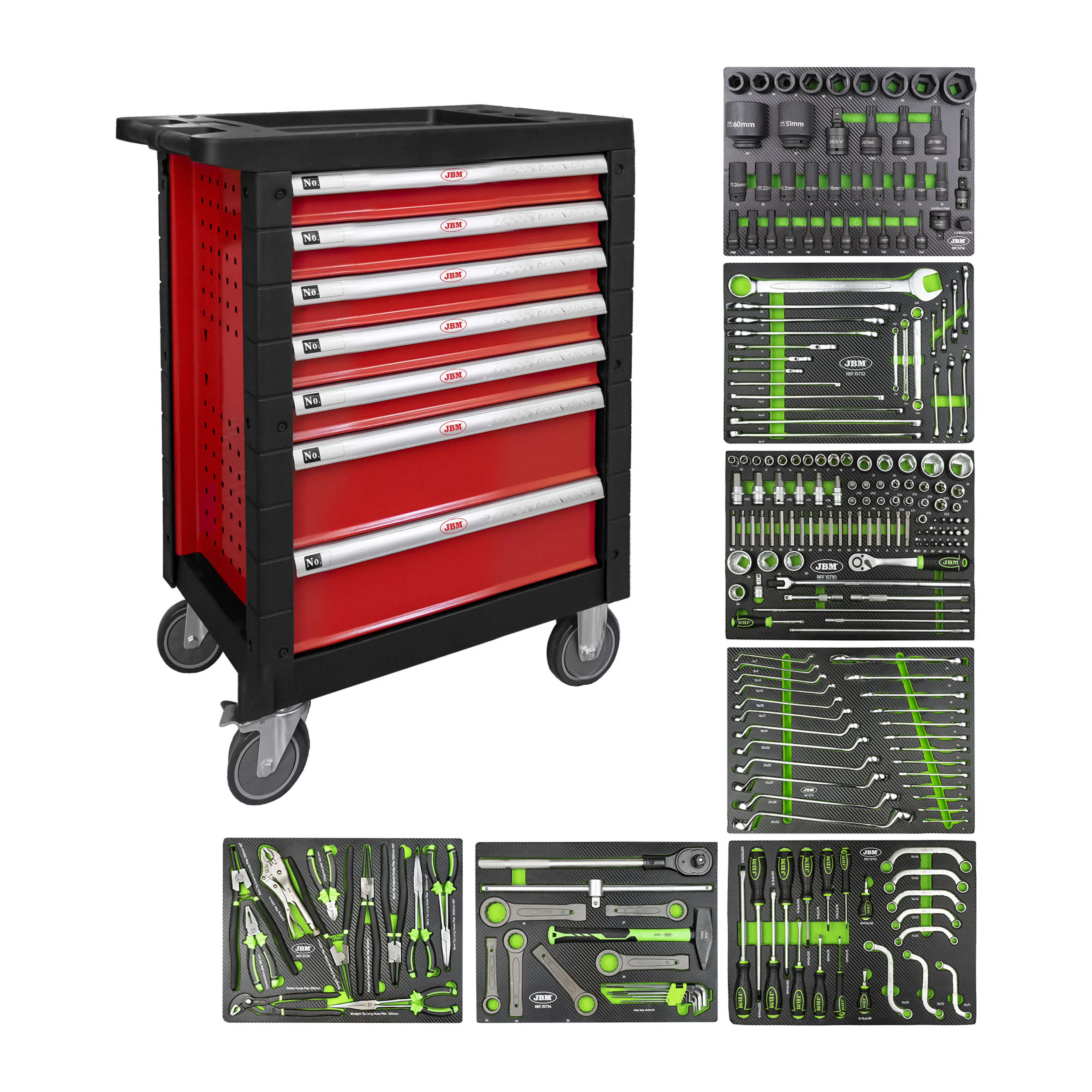 CARRO DE HERRAMIENTAS 7 CAJONES ROJ