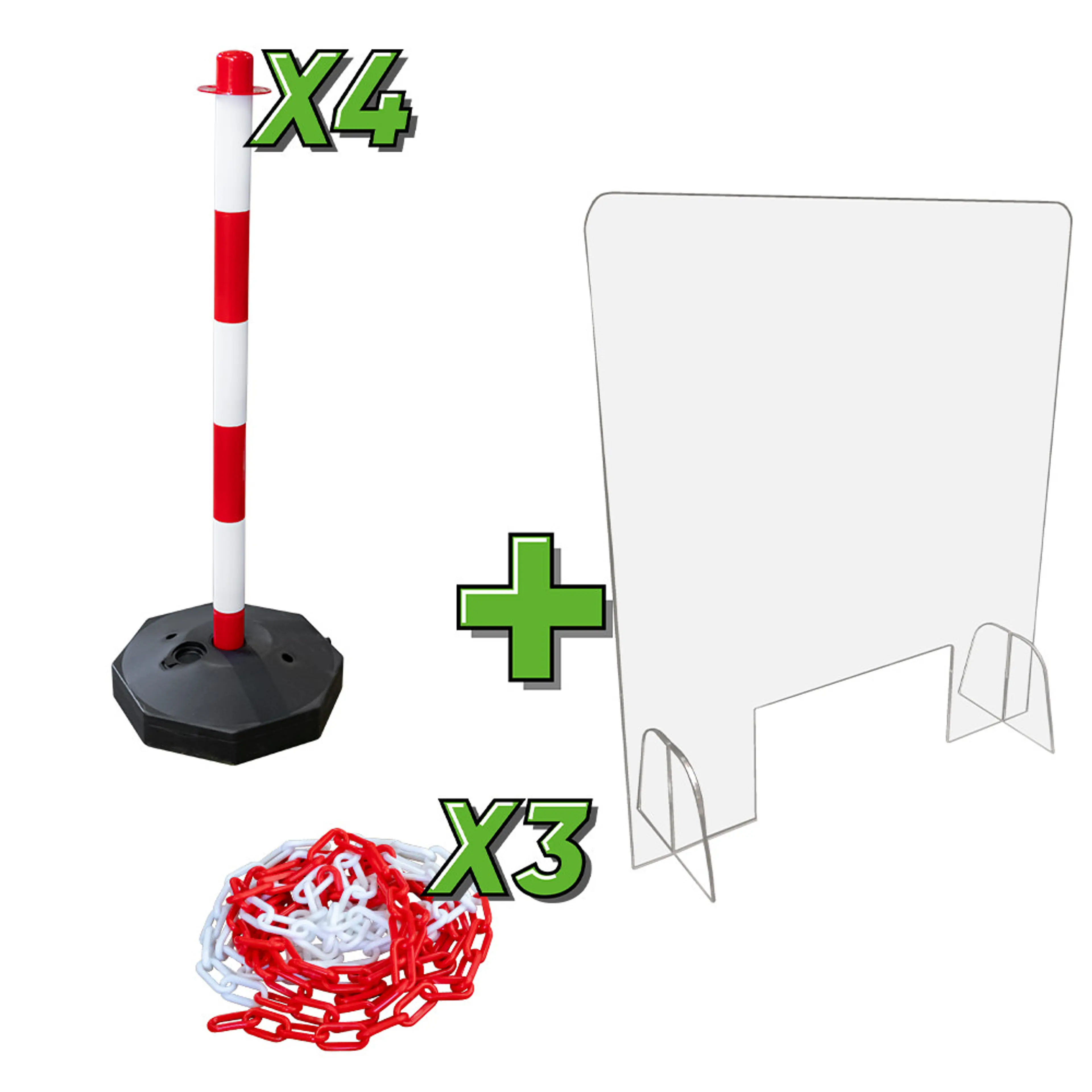 4 POSTES 53808 + 3 CADENAS 53809 + 