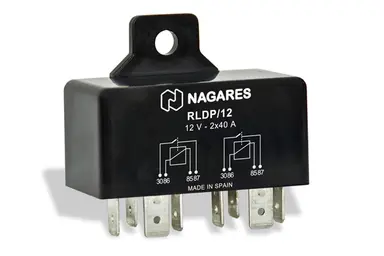 RELÉ INTERRUPTOR DOBLE 2X40A. 12V. 