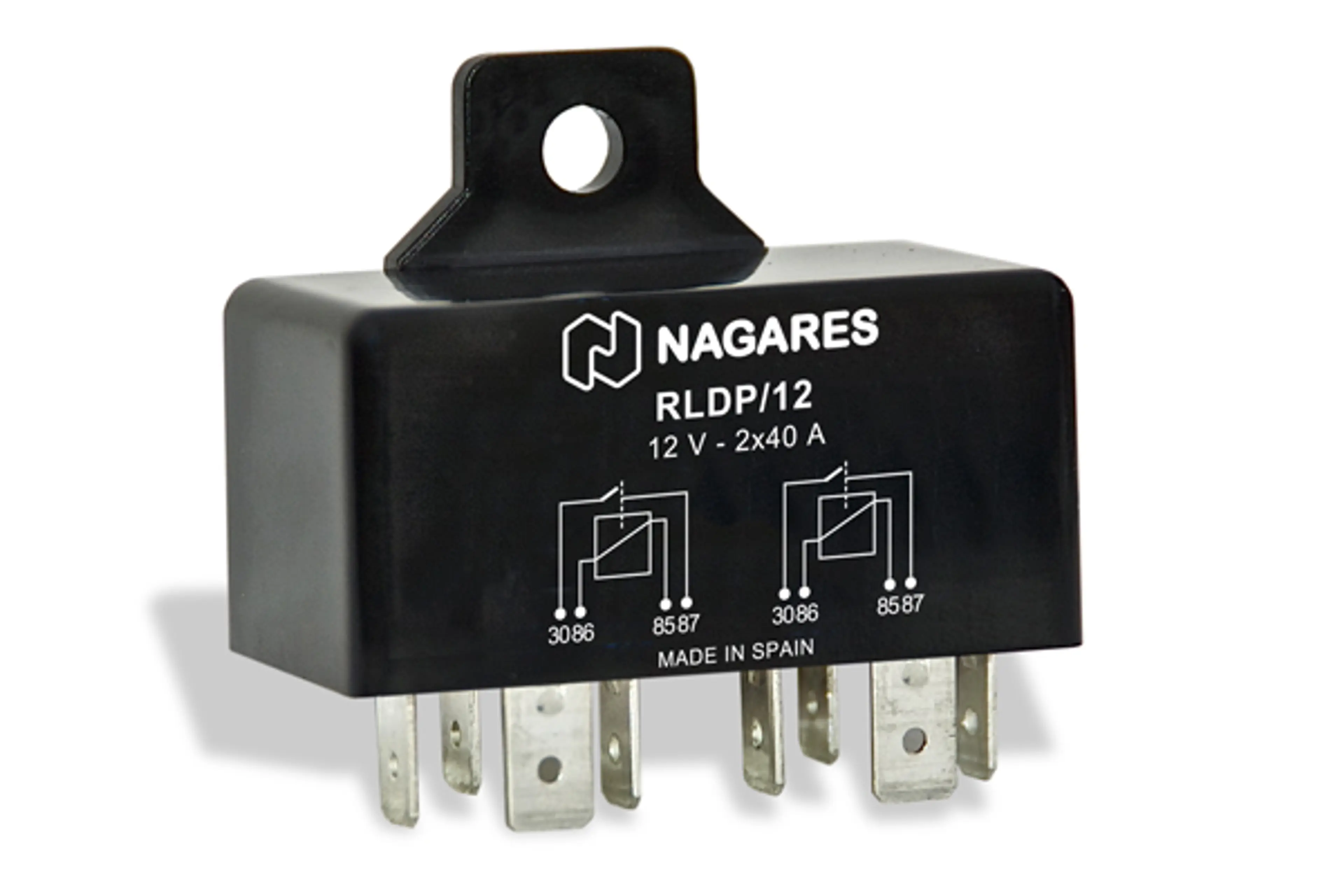RELÉ INTERRUPTOR DOBLE 2X40A. 12V. 